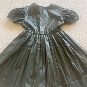 Zara Girls Vegan Leather Dress - Dark green